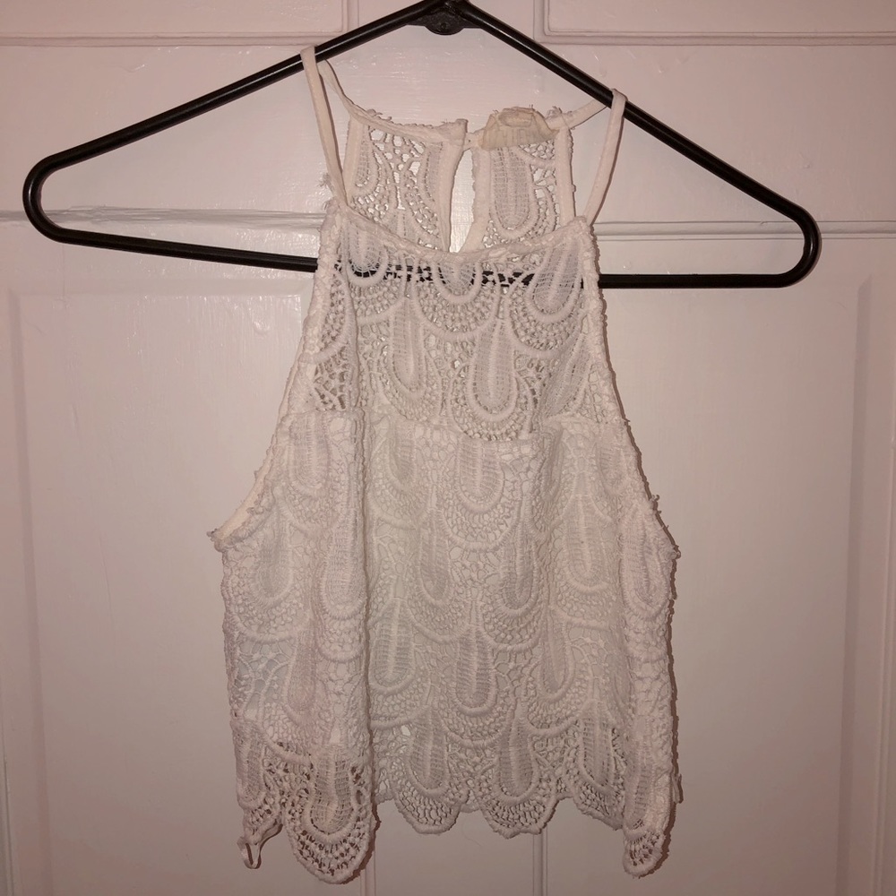 PacSun small white crochet crop top